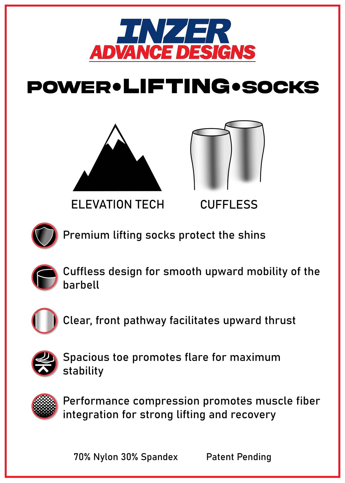 Power Deadlift Compression Socks - Inzer Advance Designs