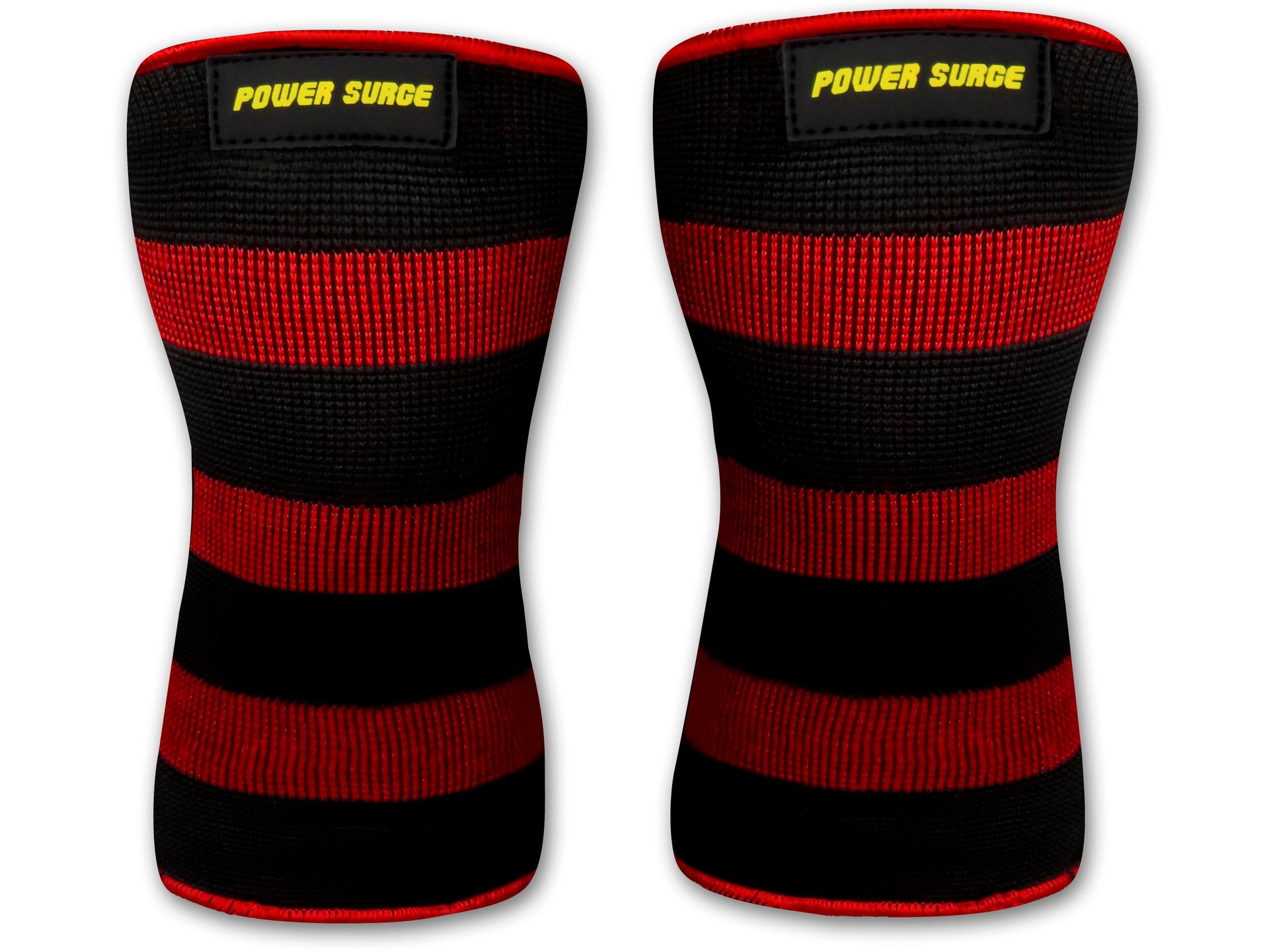 YNR Power Sleeves Knee Support – Large, Double Ply Elastic Braces For Powerlifting & Bodybuilding, Black/Red