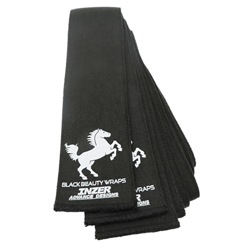 Black Beauty™ Knee Wraps-Inzer Advance Designs, powerlifting knee wraps. These super torque powerlifting knee wraps are hard to put on but an adventure in knee wrap strength