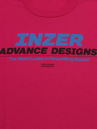 Inzer Logo Pink T Shirt-Inzer Advance Designs, The World Leader In Powerlifting Apparel