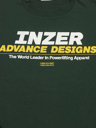 Inzer Logo Forest Green Powerlifting T Shirt-Inzer Advance Designs, The World Leader In Powerlifting Apparel And Powerlifting Belts
