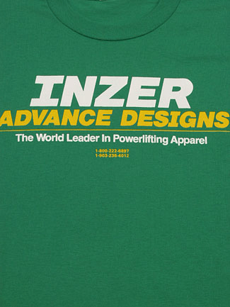 Inzer Logo Kelly Green Powerlifting T Shirt Inzer Advance Designs